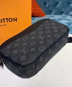 Louis Vuitton Bumbag Monogram Eclipse Canvas For Men, Men’s Belt Bags 11in/28cm LV M42906 - Image 11