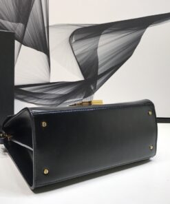 Saint Laurent Cassandra Medium Top Handle Bag In Grain Black For Women 9.6in/24.5cm YSL 623931BOW0W1000 - Image 6