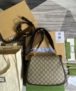 Gucci Blondie Medium Shoulder Bag 11.4in/ 29cm Beige/ Ebony GG Supreme Canvas Gold Hardware For Women 699210 96IWG 8745 - Image 3
