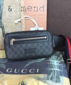 Gucci GG Black Belt Bag Black/Grey Soft GG Supreme Crafted for Men 9in/24cm GG 474293 K9RRN 1095 - Image 7