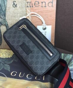Gucci GG Black Belt Bag Black/Grey Soft GG Supreme Crafted for Men 9in/24cm GG 474293 K9RRN 1095 - Image 8