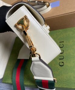 Gucci Horsebit 1955 Mini Bag White For Women, Women’s Bags 8in/20.5cm GG 658574 18YSG 9068 - Image 4