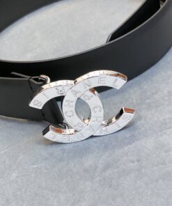 Alternative view of Chanel Double C Buckle 32mm Belt Black Silver Hardware For Women