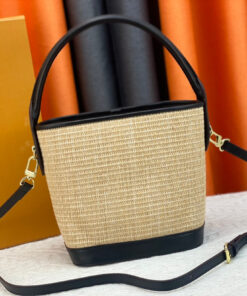 Louis Vuitton Petit Bucket Raffia Beige For Women 9.4in/24cm LV M59961 - Image 4