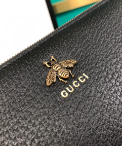 Gucci Animalier Pouch Black with Bee Detail For Men, 12in/31cm – GG 523684 DJ20T 1000 - Image 6