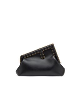 Fendi First Small Crossbody Bag Black 10.2in 26cm Gold Hardware For Women 8BP129ABVEF0KUR