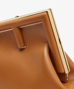 Fendi First Small Brown For Women, Shoulder And Crossbody Bags 10.2in/26cm FF 8BP129ABVEF0NYJ - Image 5
