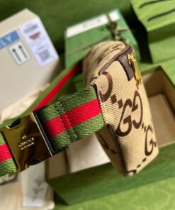Gucci Jumbo GG Belt Bag Camel And Ebony Jumbo GG Canvas 15.3in/39cm GG 696031 UKMDG 2570 - Image 3