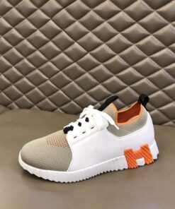 Hermes Depart Sneakers White/ Light Grey For Men - Image 6