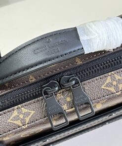 Louis Vuitton Handle Soft Trunk Monogram Macassar Canvas For Men, Men’s Bags 8.5in/22cm LV M45935 - Image 7