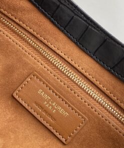 Saint Laurent LE 5 À 7 Hobo Bag Black In Embossed Material For Women 9in/23cm YSL 657228DZESW1062 - Image 11