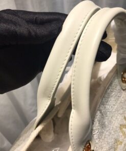 Chanel Deauville Tote Bag 15in/ 38cm Beige Tweed Canvas Gold Hardware For Women - Image 3
