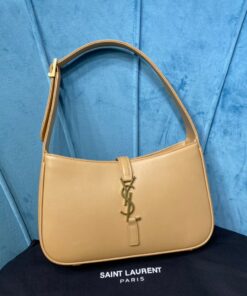 Saint Laurent LE 5 À 7 Hobo Bag In Smooth Beige For Women 9in/23cm YSL 6572282R20W9832