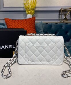 Alternative view of Chanel Classic Flap Bag Small Crossbody 7.9in/ 20cm White Silver Hardware For Women A01113