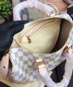 Louis Vuitton Speedy 30 Top Handle Bag 11.8in/ 30cm White/ Multicoloured Damier Azur Canvas Gold Hardware For Women N41370 - Image 14