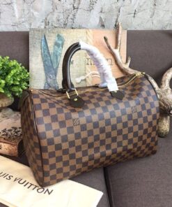 Louis Vuitton Speedy 35 Damier Ebene Canvas For Women, Women’s Handbags, Travel Bags 13.8in/35cm LV N41363 - Image 3