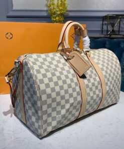 Louis Vuitton Keepall Bandouliere 45 Damier Azur Canvas For Women, Travel Bags, 17.7in/45cm – N41430 - Image 5