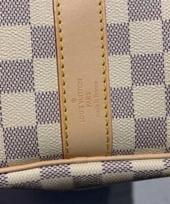 Louis Vuitton Keepall Bandouliere 45 Damier Azur Canvas For Women, Travel Bags, 17.7in/45cm – N41430 - Image 9
