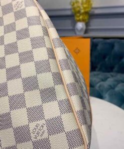 Louis Vuitton Keepall Bandouliere 55 Travel Bag 21.7in/ 55cm Damier Azur Gold Hardware N41429 - Image 4