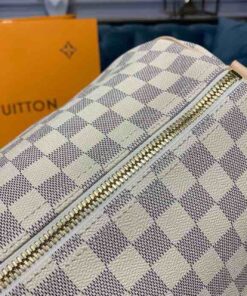Louis Vuitton Keepall Bandouliere 55 Travel Bag 21.7in/ 55cm Damier Azur Gold Hardware N41429 - Image 7