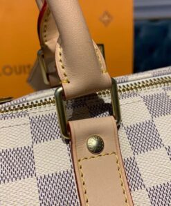 Louis Vuitton Keepall Bandouliere 55 Travel Bag 21.7in/ 55cm Damier Azur Gold Hardware N41429 - Image 14