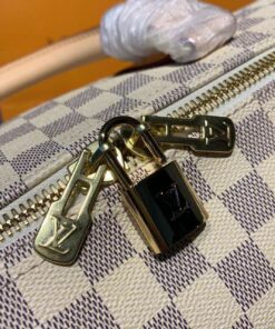 Louis Vuitton Keepall Bandouliere 55 Travel Bag 21.7in/ 55cm Damier Azur Gold Hardware N41429 - Image 17