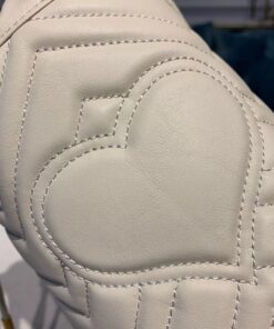 Gucci GG Marmont Mini Bucket Bag Matelasse Chevron White For Women 6in/14cm GG 575163 DTDRT 9022 - Image 11