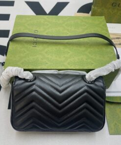 Gucci Marmont Matelasse Mini Bag Black For Women 8.5in/22cm - Image 8