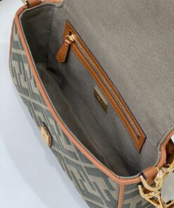 Fendi Baguette Khaki For Women, Women’s Handbags, Shoulder And Crossbody Bags, 10.6in/27cm FF 8BR600 - Image 9