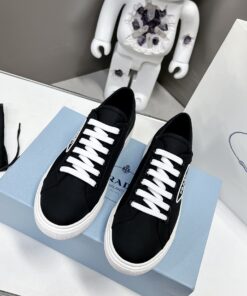 Prada Macro Re-Nylon And Brushed Sneakers Black For Women 1.2in/30mm PRD