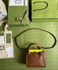 Gucci Diana Mini Tote Bag Brown For Women 8in/20cm GG 655661-17QDT-2582 - Image 6