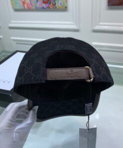 Gucci Canvas Baseball Hat Black GG Hat - Image 3