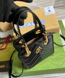 Gucci Marmont Matelasse Mini Bag Black For Women, Women’s Bags 7.5in/19cm GG 696123 DTDHT 1000 - Image 5