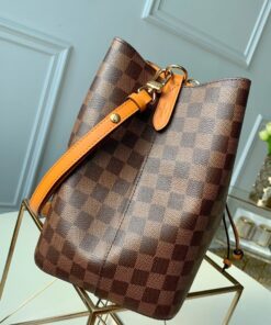 Louis Vuitton NeoNoe MM Bucket Bag Damier Ebene Canvas Safran Yellow For Women, Women’s Handbags, Shoulder And Crossbody Bags 10.2in/26cm LV N40213 - Image 7