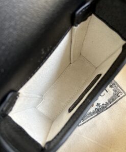 Gucci Horsebit 1955 Mini Bag Black And Ivory GG Denim Jacquard For Women 6.7in/17cm 625615 UN3BG 1274 - Image 11