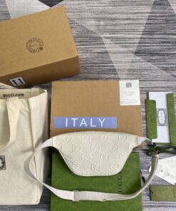 Gucci GG Embossed Belt Bag White GG Embossed 9.1in/23cm GG 658582 1W3CN 9022 - Image 4