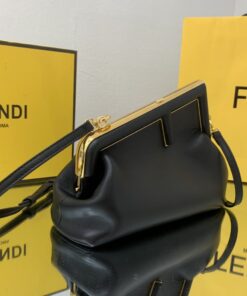 Alternative view of Fendi First Small Crossbody Bag Black 10.2in 26cm Gold Hardware For Women 8BP129ABVEF0KUR