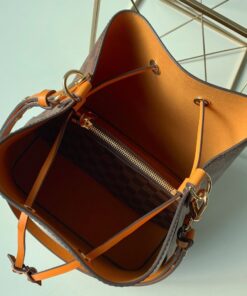 Louis Vuitton NeoNoe MM Bucket Bag Damier Ebene Canvas Safran Yellow For Women, Women’s Handbags, Shoulder And Crossbody Bags 10.2in/26cm LV N40213 - Image 10
