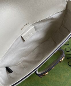 Gucci Horsebit 1955 GG Mini Bag White For Women 8in/21cm - Image 5