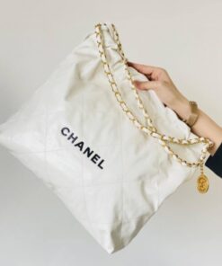 Alternative view of Chanel 22 Small Crossbody Bag 14.4in/ 37cm White Gold Hardware For Women AS3260 B09859 10601