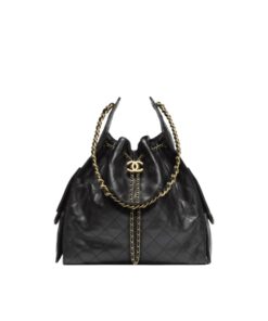 Chanel 25 Medium Shoulder Bag 11.8in/ 30cm Black Gold Hardware For Women AS5311 B20304 94305
