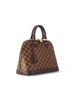 Louis Vuitton Alma PM Top Handle Bag 12.6in/ 32cm Brown Gold Hardware For Women N53151 - Image 6