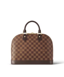 Louis Vuitton Alma PM Top Handle Bag 12.6in/ 32cm Brown Gold Hardware For Women N53151 - Image 3