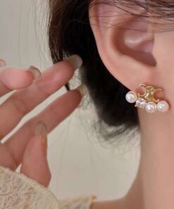 Alternative view of Celine Pearl Earrings Gold For Women