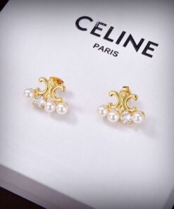 Celine Pearl Earrings Gold For Women