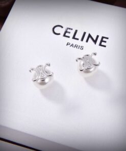 Alternative view of Celine Triomphe Pearl Earrings Silver For Women