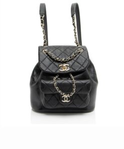 Chanel Backpack 7in/ 18cm Black Gold Hardware For Women