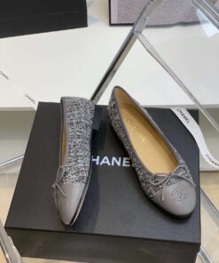 Chanel Ballet Flats Grey For Women - Image 5