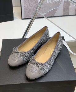 Chanel Ballet Flats Grey For Women - Image 6