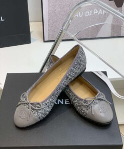 Chanel Ballet Flats Grey For Women - Image 7